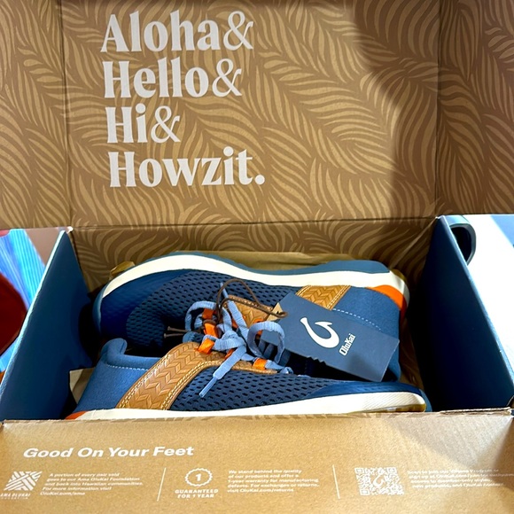 OluKai Wailuku Sneakers Moonlit Ocean/Vintage Blue Size 9 NEW IN BOX - Picture 3 of 7